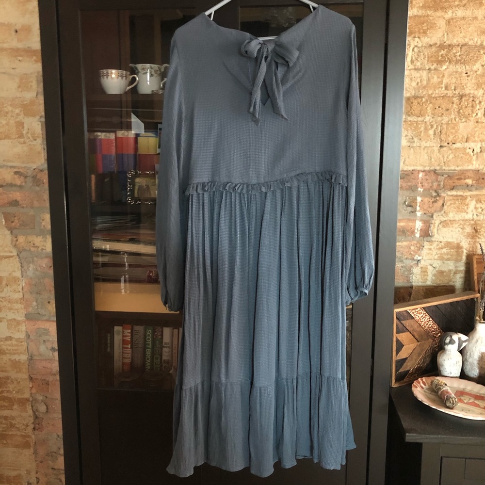 Sezane Blue Midi Dress - Picture 3 of 5